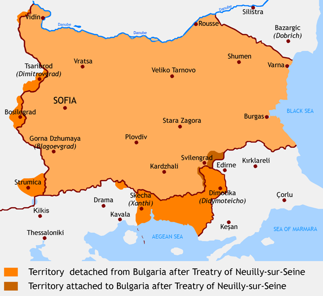 Bulgaria after Treatry of Neuilly sur Seine